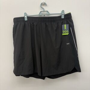 NWT Men's DSG Black Stride Run Shorts 7" Size 2XL Built‎ In Brief